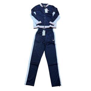 Fila Boys Youth Large Navy Track Suit Zip Jacket and Track Pants NWT $90